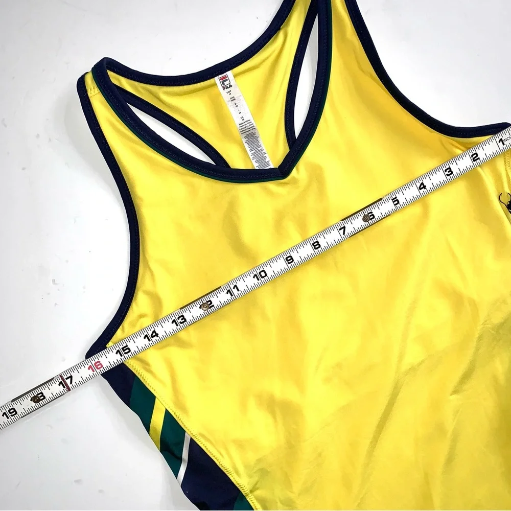 Fila UPF 50+ Yellow Racerback Tennis Dress w/ Matching Undershorts Size Medium - Picture 7 of 13